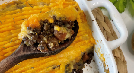 Hachis Parmentier aux lentilles Beluga
