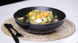 Salade melon, avocat, concombre et vinaigrette miel-citron
