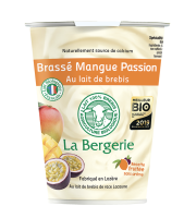 Yaourt brassé de brebis à la mangue et passion 400gr