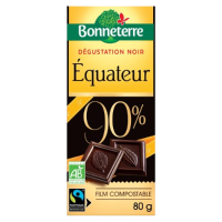 Chocolat noir origine Équateur 90% cacao 70gr