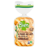 Pains au lait aux pépites chocolat x8