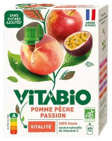 Gourde Pomme Pêche Passion 4x100g