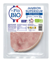 Jambon avec couenne 2 tranches 70g