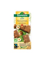 Chocolat au lait bio aux noisettes entières 100gr