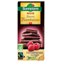 Chocolat noir fourré à la framboise 100gr