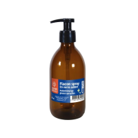 Flacon pompe en verre ambré 300 ml