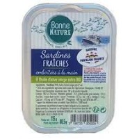 Sardines fraîches à l'huile d'olive 115gr