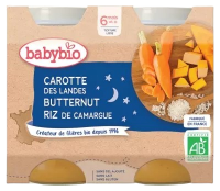 Bonne nuit Carotte Butternut Riz Dès 6 mois 2x200g