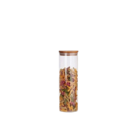 Bocal en Verre Couvercle Bois - 1,4 L