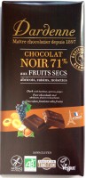 Chocolat noir bio 71% aux fruits secs 180gr