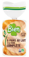 Pains au lait à la farine complète x8