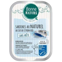 Sardines au naturel citron sans arêtes