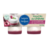 Yaourt brassé chèvre pêche 2x125g