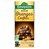 Chocolat noir aux oranges confites 100gr