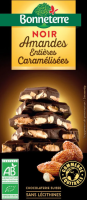 Chocolat noir bio aux amandes entières caramélisées 200gr