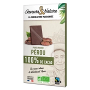 Chocolat noir 100% Pérou 80gr