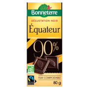 Chocolat noir origine Équateur 90% cacao 70gr