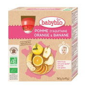 Gourde Fruits Pomme Orange Banane 4x90g