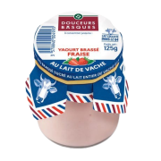 Yaourt brassé entier fraise 125g