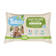 Lingettes bébé sans parfum x58