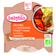 BABYBIO Assiette Légumes Basquaise Poulet 260g
