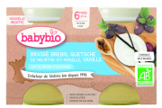 BABYBIO Pot Brassé Brebis Quetsche Vanille 2x130g