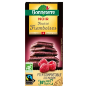 Chocolat noir fourré à la framboise 100gr
