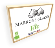 Coffret en bois de 8 marrons glaçés 130gr