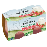 Yaourt brebis fraise rhubarbe 250g