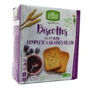 Biscottes à la farine complète et aux graines de lin 270g