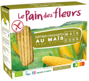Biscottes Tartines craquantes au maïs allégées en sel 50gr