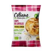 Chips de lentilles corail, poivre et citron