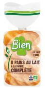 Pains au lait à la farine complète x8