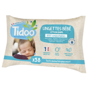 Lingettes bébé à l'eau pure