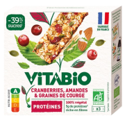 Barre Cranberries Amande Graines de courges x3