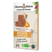 Tablette chocolat lait 40 % cacao biscuit croustillant 80 gr