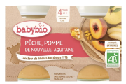 BABYBIO Pot Pêche Pomme 2x130g