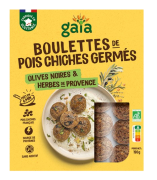 Boulettes de pois chiches germés, olives et herbes de Provence